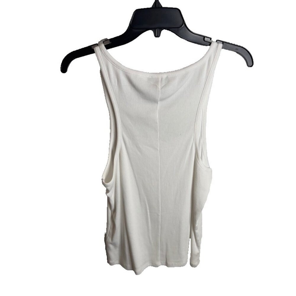 J.Crew Womens Fine Rib Racerback Tank Top White Size XL CA388 - Picture 5 of 5